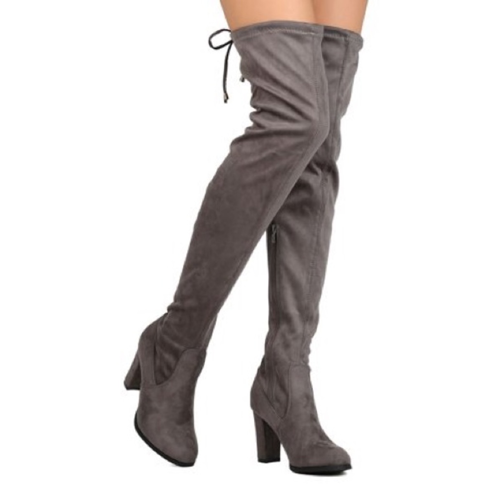 Grey Over The Knee Boot